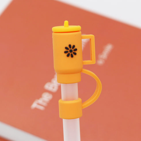 Silicone Straw Covers Cap with Tumbler 10mm Cute Tumbler Straw Toppers for Tumblers, Dust-Proof Drinking Straw Caps for Reusable Straws Tips